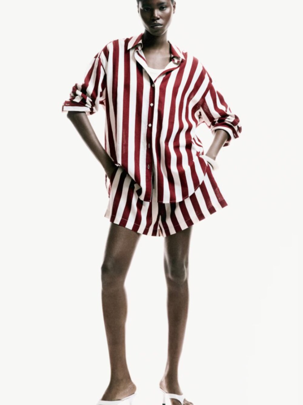 H&M Oversized Linen-Blend Shirt